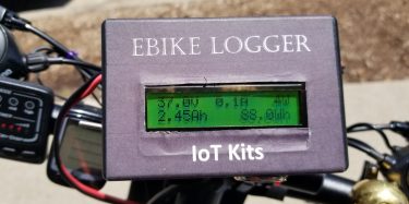 E-Bike Logger mounted on handlebar extension